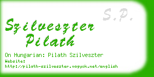 szilveszter pilath business card